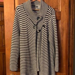 Habitat Black and White Knit Cardigan Sweater